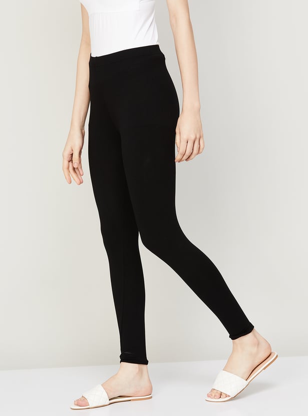 Solid Cotton Leggings For Women In Paradise Valley