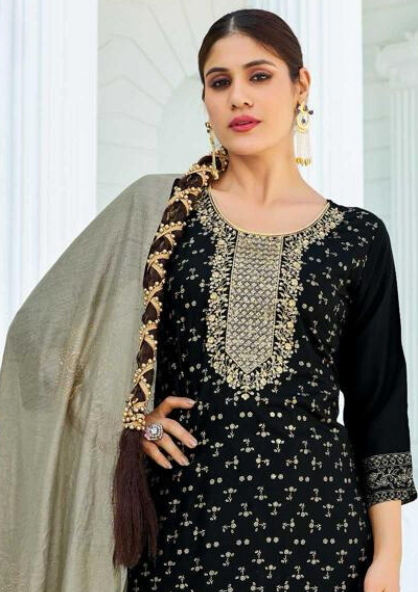 Alluring Black Color Rayon Kurti With Foil Print Near Me