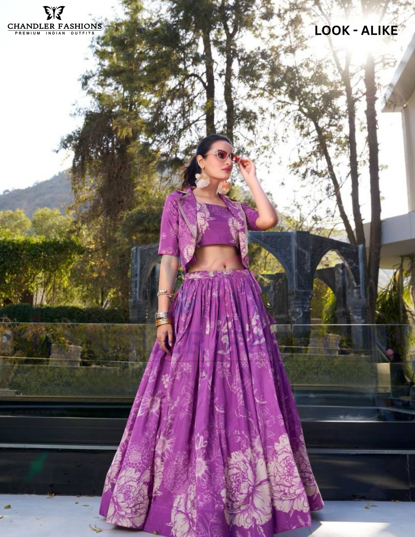 Wounderful Purple Color Tussar Silk With Floral Print Lehenga Choli For Women