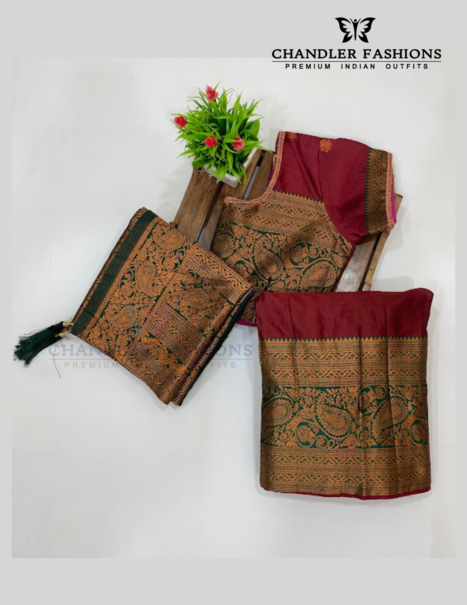 Dark Maroon Colored Art Silk Half Saree Sets Near Me