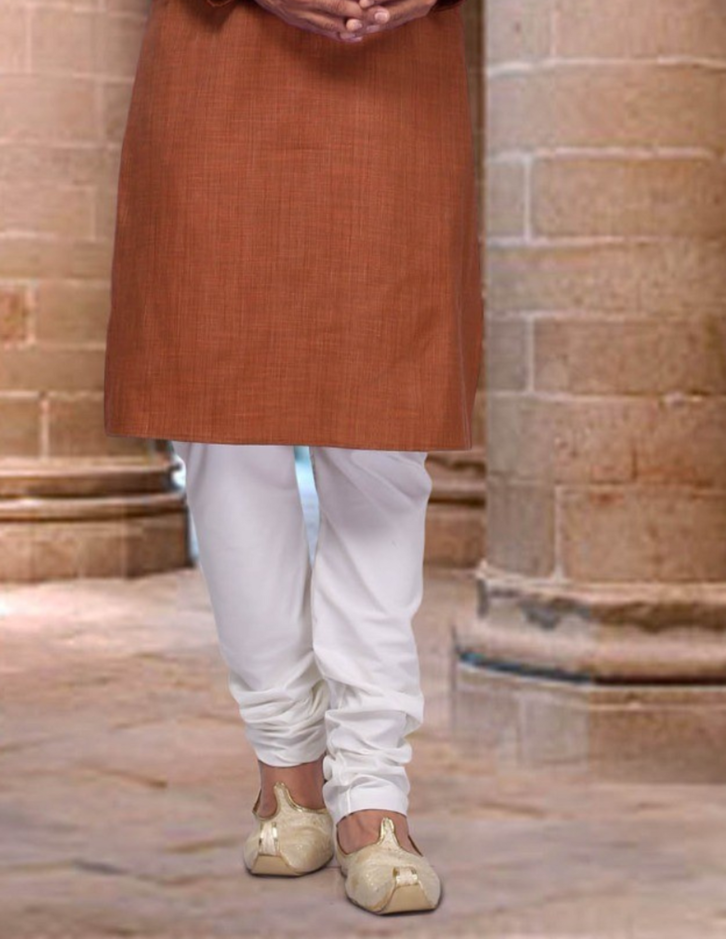 Light Maroon Color Poly Kurta For Men In USA