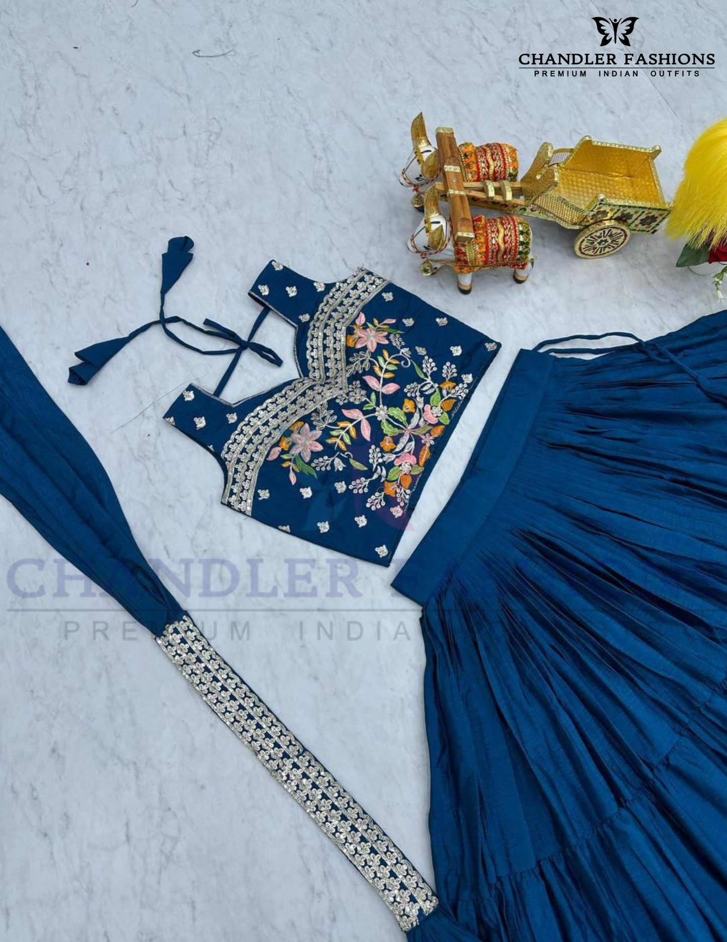 Teal Blue Choli For Women In Surprise