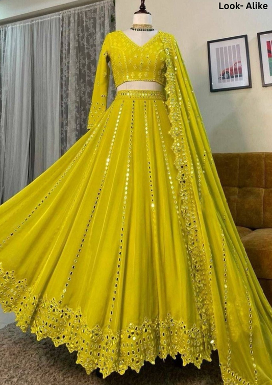 Georgette Embroidery Work Lehenga With Dupatta Near Me
