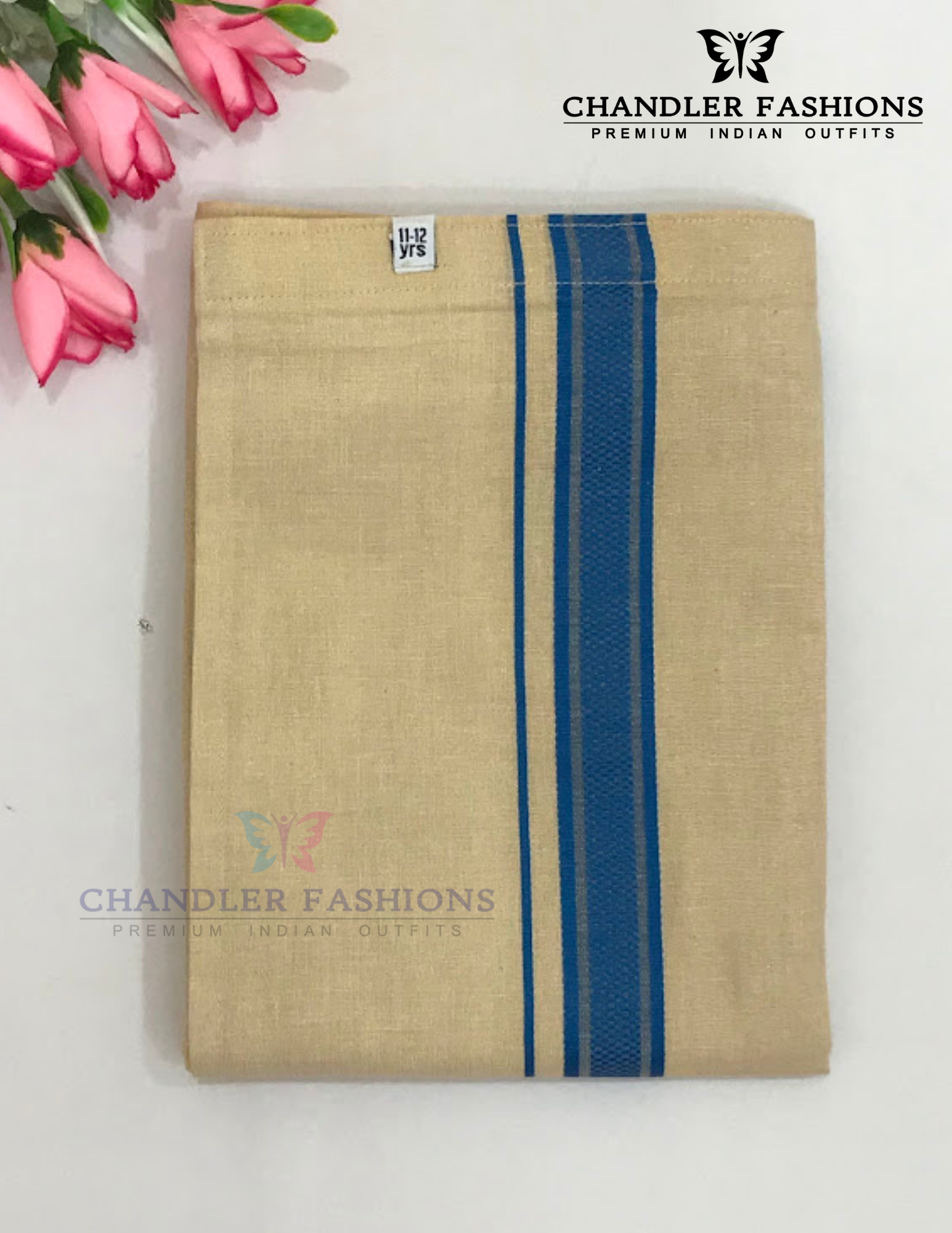 Pretty Blue Color Cotton Dhoti Set In Yuma
