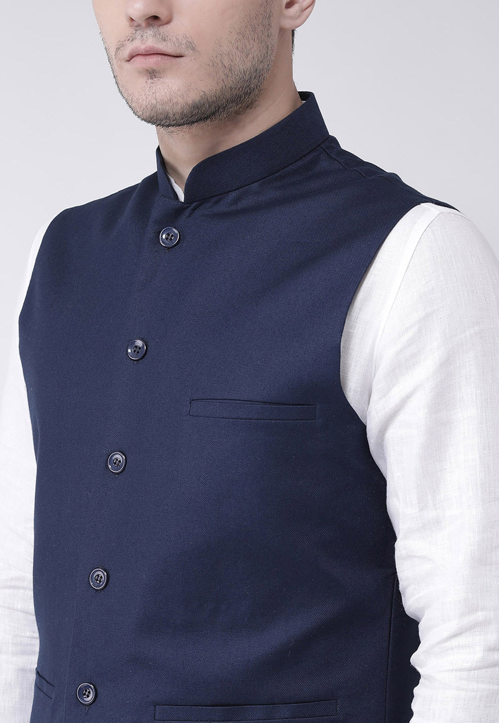 Blue & White Self Design Kurta Near Me