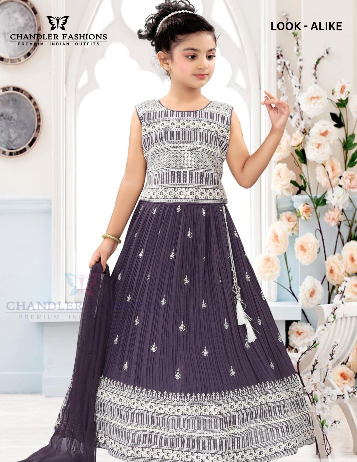 Charming Purple Color Embroidery And Sequins Work Choli Set For Girls