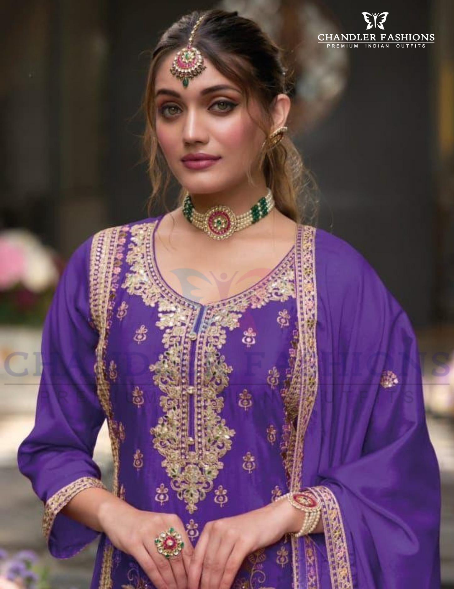 Embroidery Work With Palazzo Suits For Women Near Me