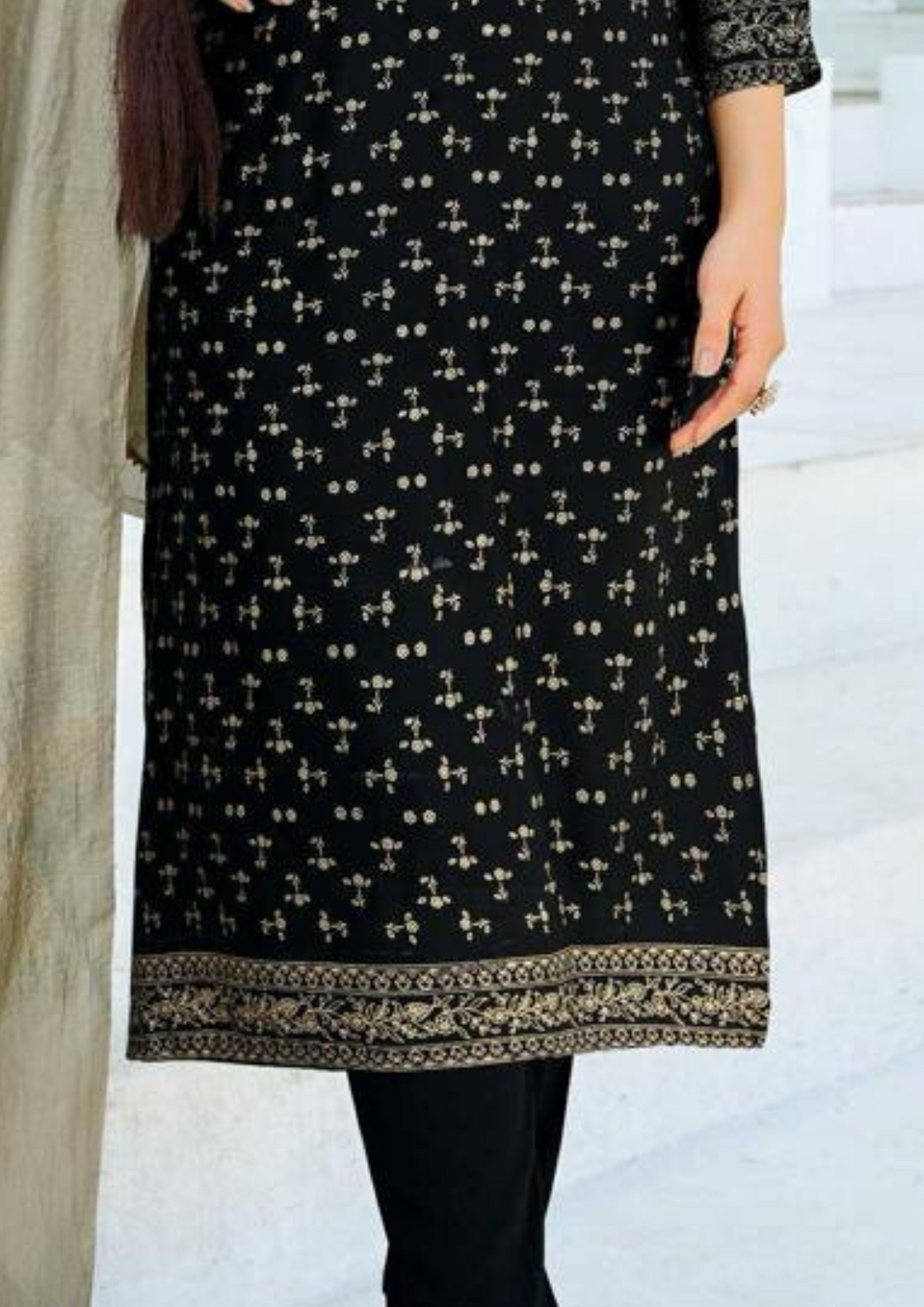 Alluring Black Color Rayon Kurti With Dupatta Sets For Women In Chandler