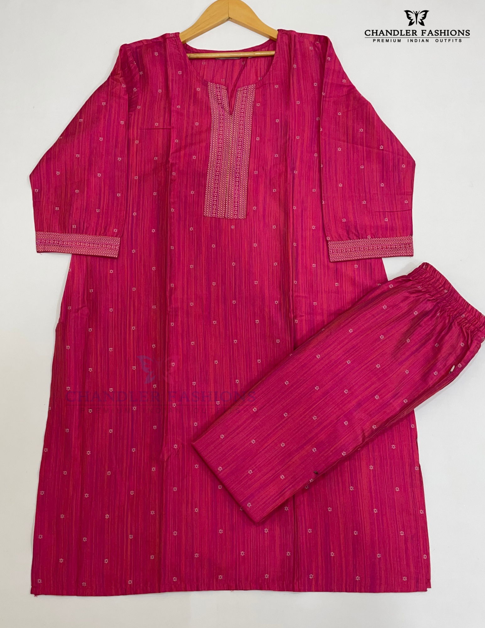 Dark Pink Color Rayon Kurti And Palozzo Suits In Yuma