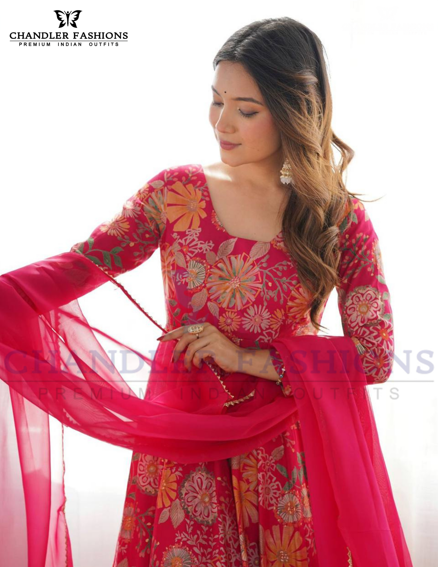 Soft Roman Silk Kurti And Palazzo With Dupatta Set In Mesa