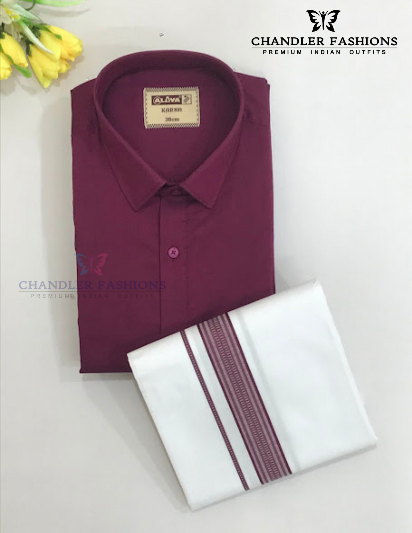 Wonderful Purple Colored Shirt And Dhoti Set For Men Near Me