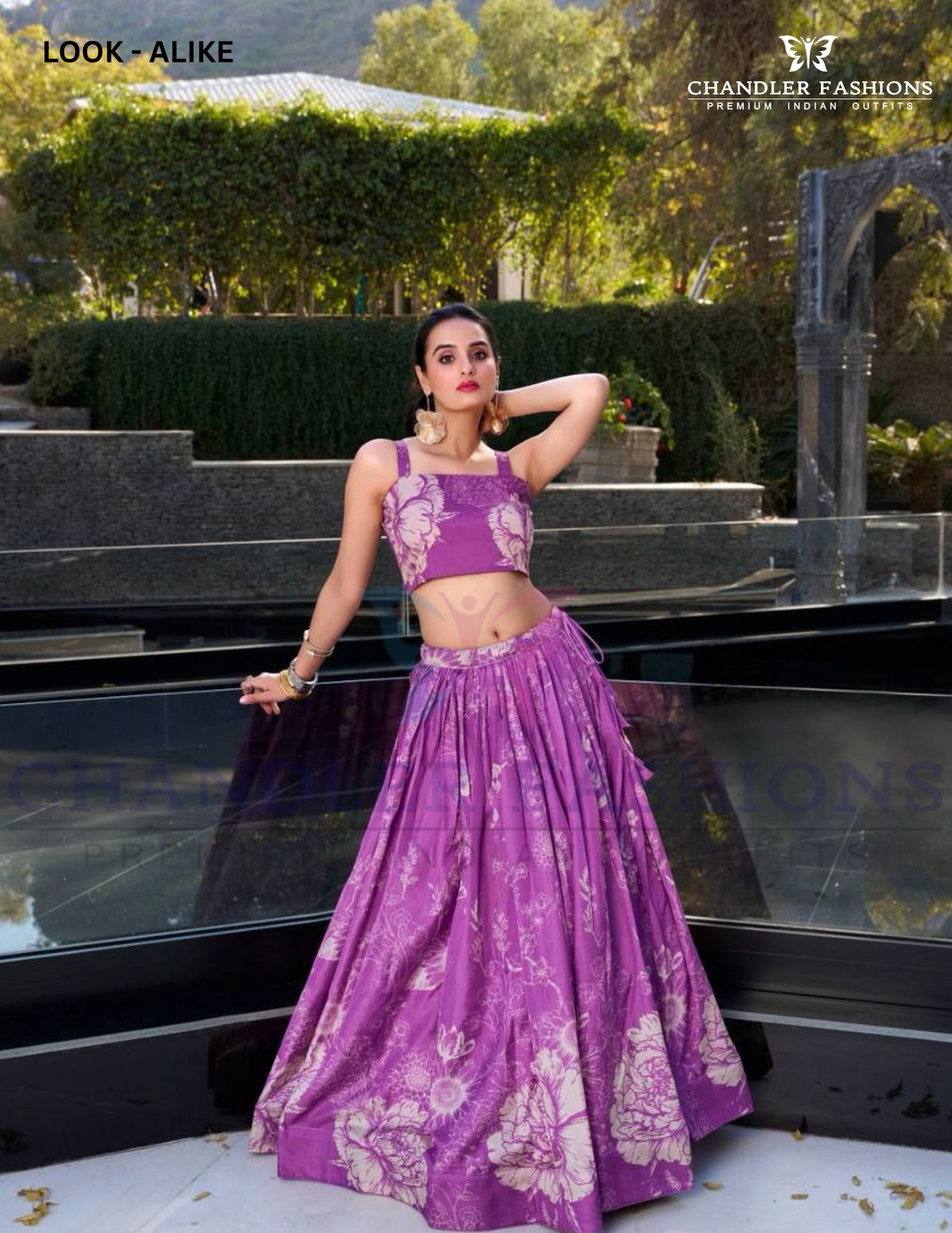 Purple Color Tussar Silk With Floral Print Lehenga Choli  For Women Near Me