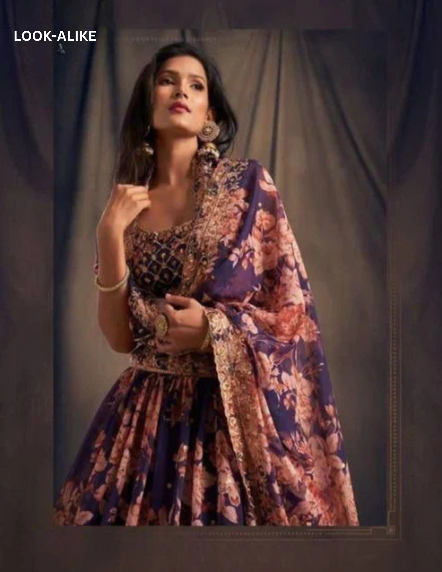 Golden Zari and Sequins Lehenga With Dupatta Set in USA