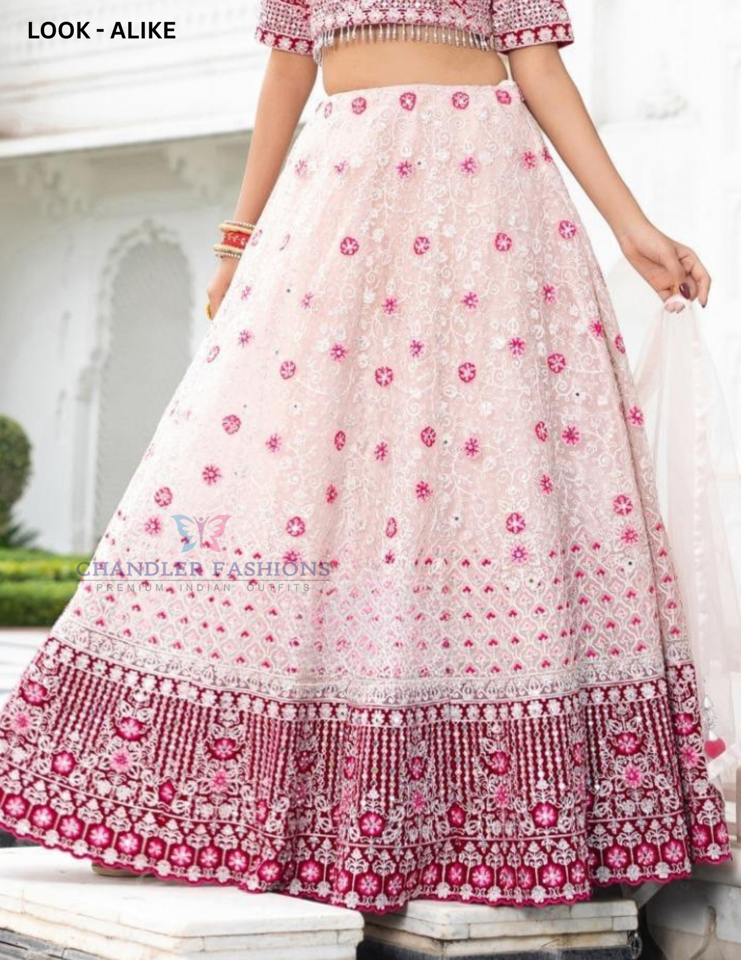 Pink Color Net With Sequins Work Lehenga In USA