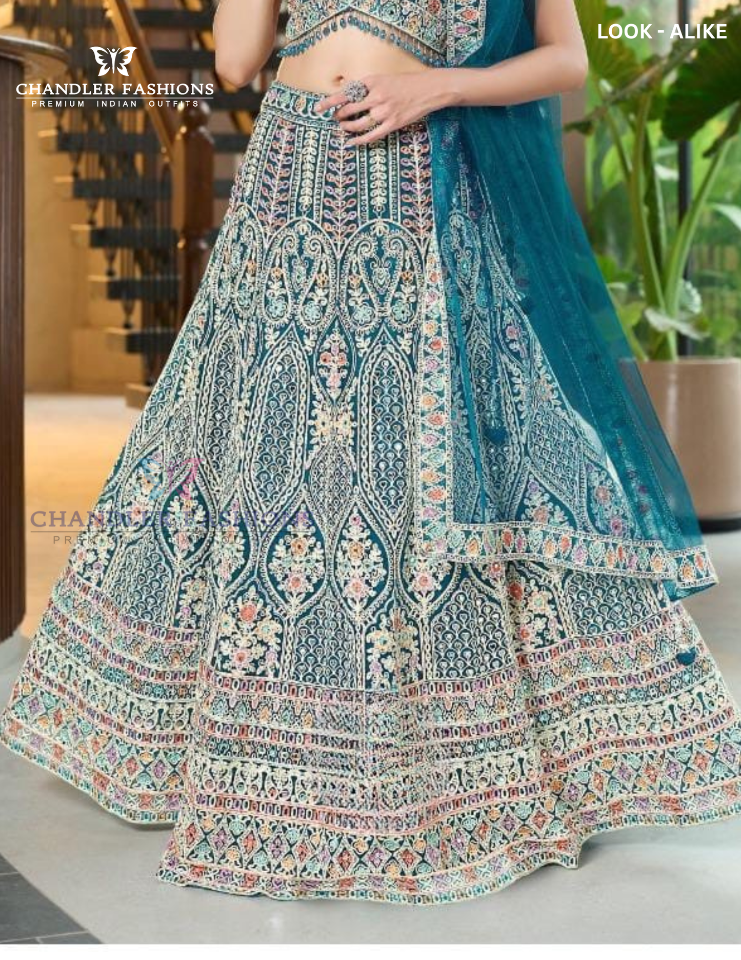 Blue Color Heavy Embroidery Work Lehenga In USA