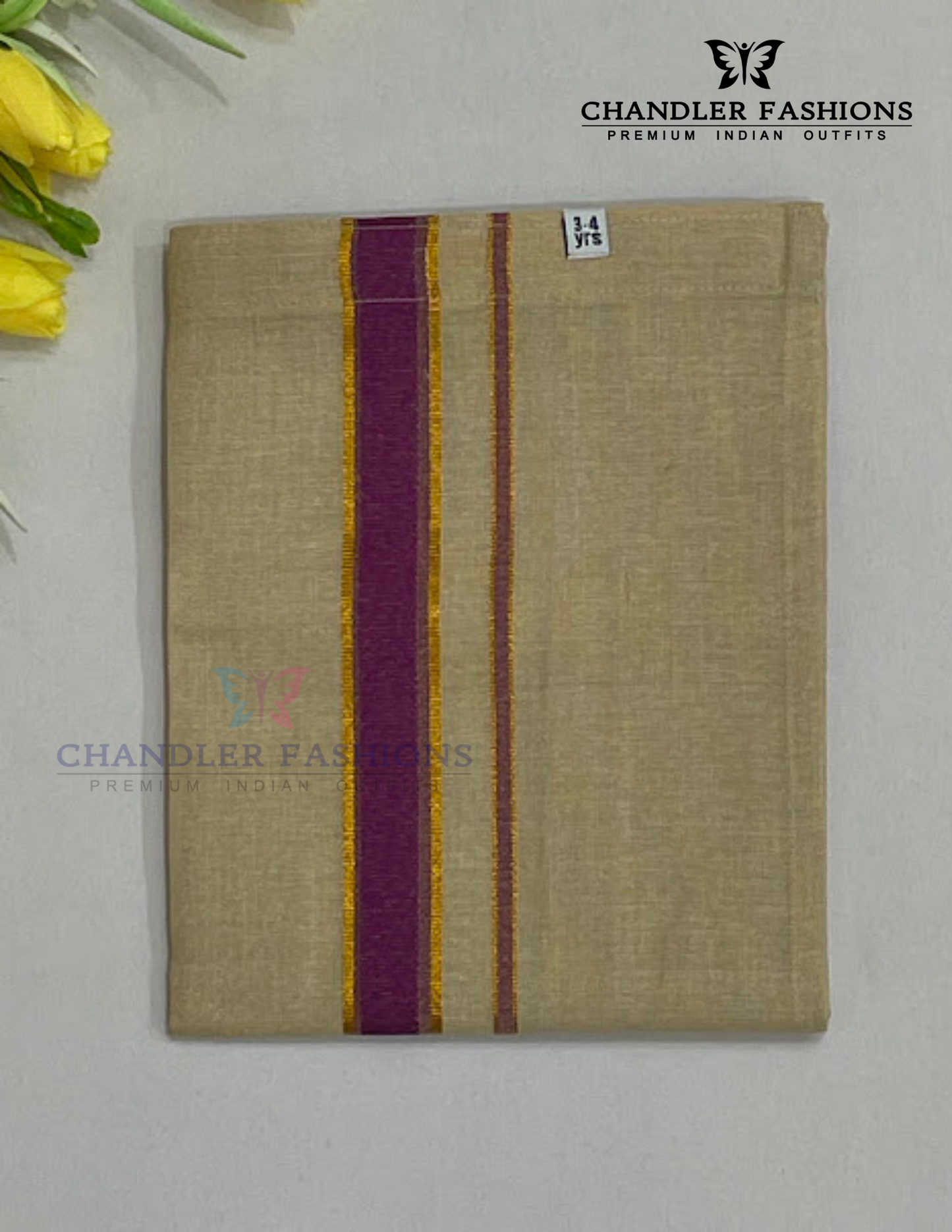 Purple Color Cotton Shirt With Tissue Zari Work Dhoti Set In Mesa