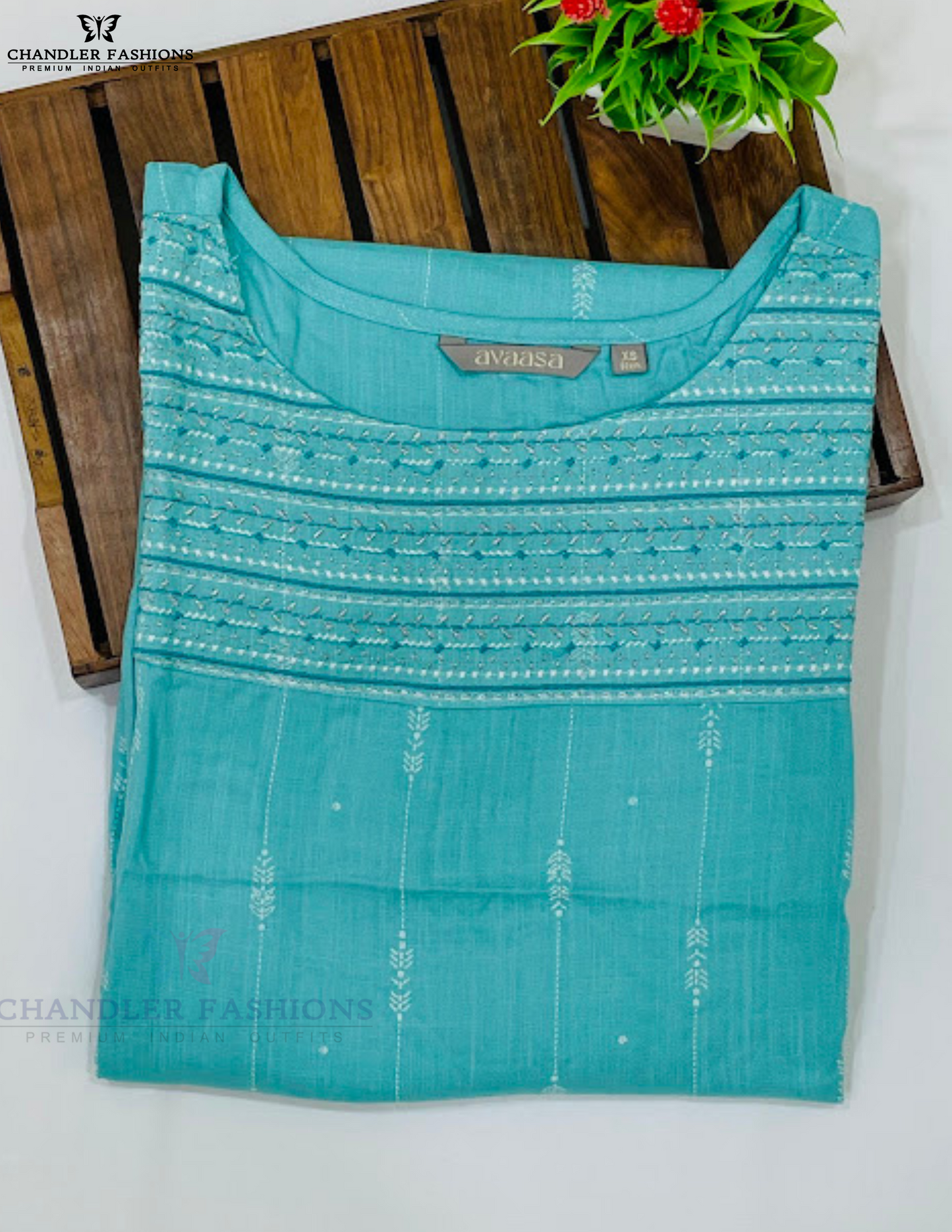 Sky Blue Color Cotton Kurti In USA