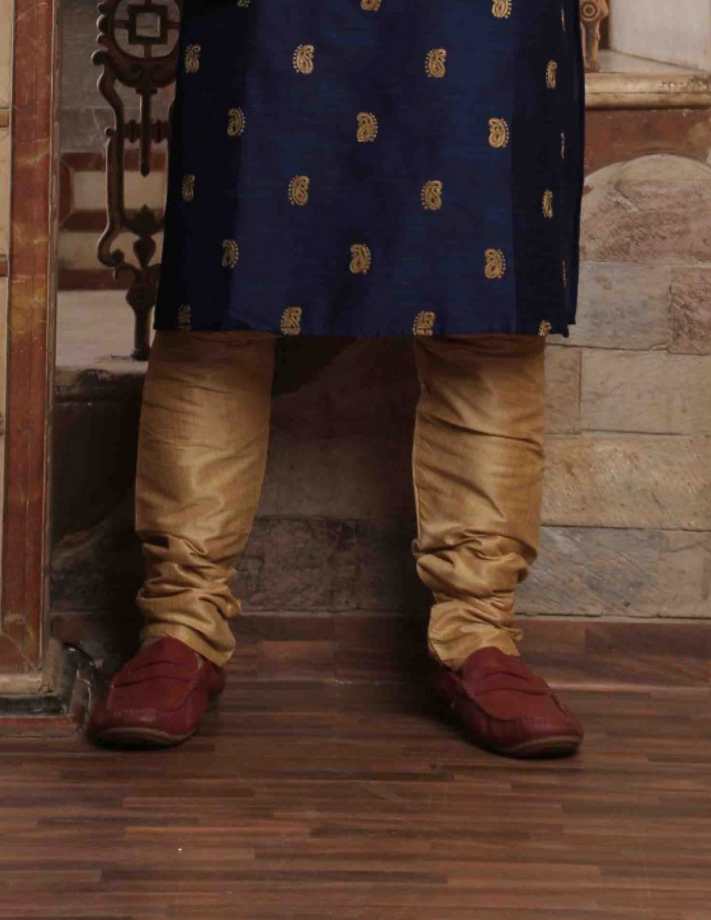 Charming Navy Blue Color Embroidery Work Slub Silk In USA