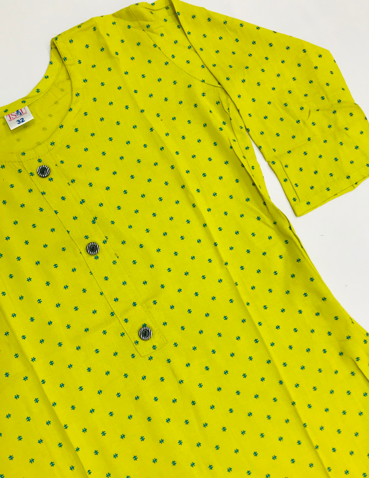 Pretty Yellow Color Rayon Printed Work Kurti In USA