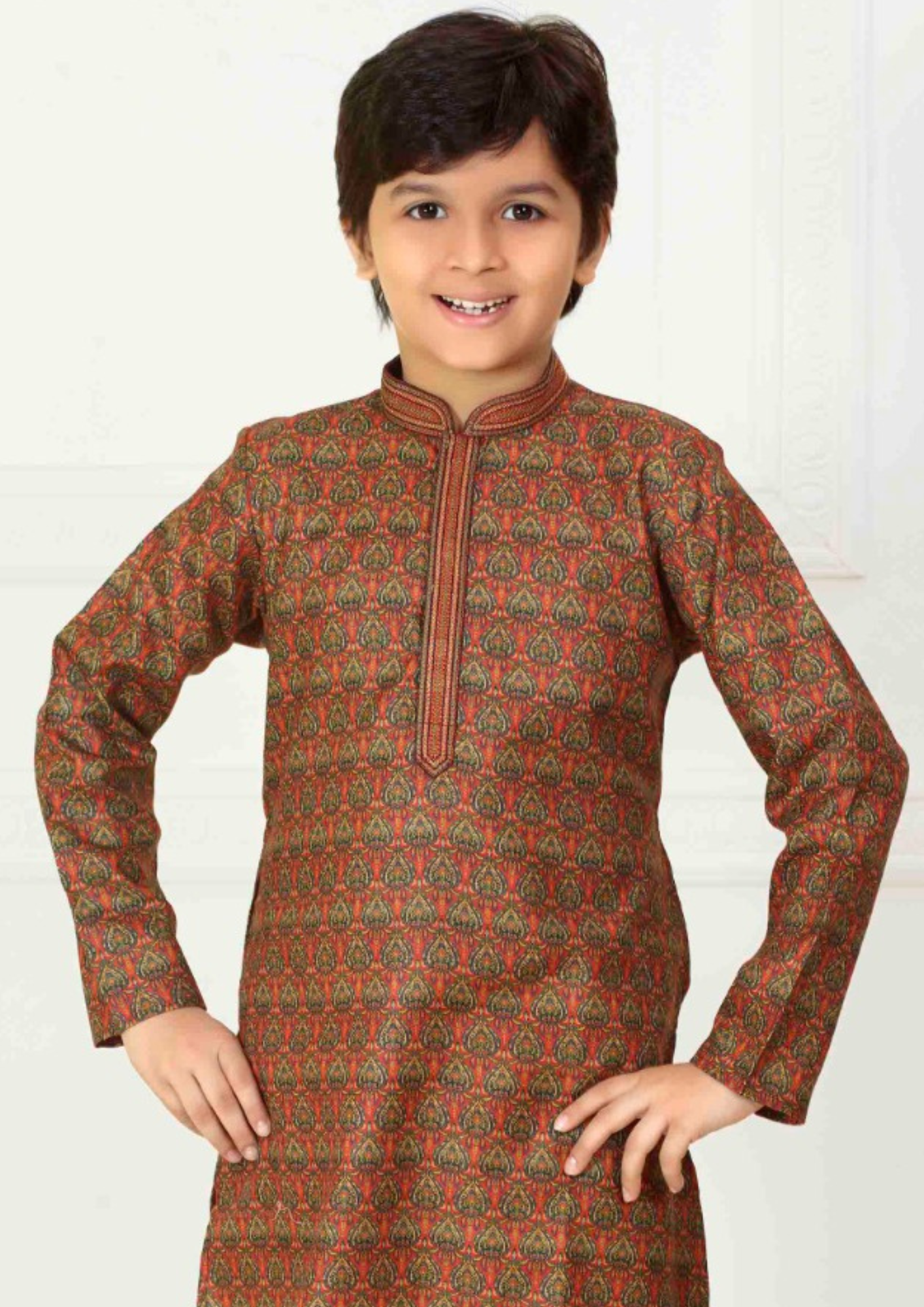 Appealing Brown Color Designer Poly Cotton Kurta Near Me