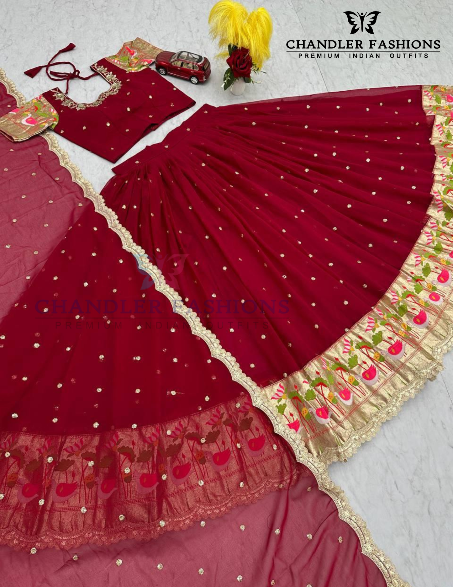 Amazing Maroon Color Lehenga Choli In Suncity