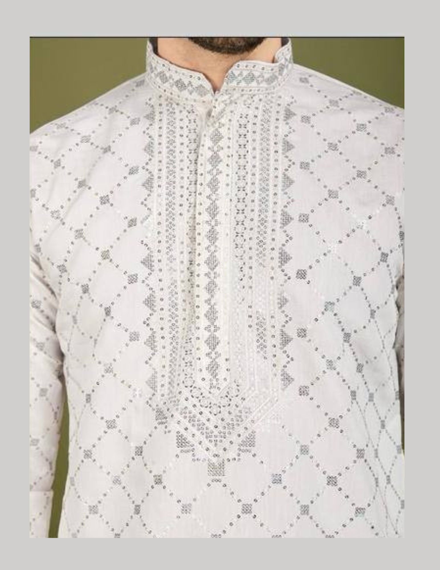 Beautiful White Color Thread With Sequins And Embroidery Work Pajama Suits In USA