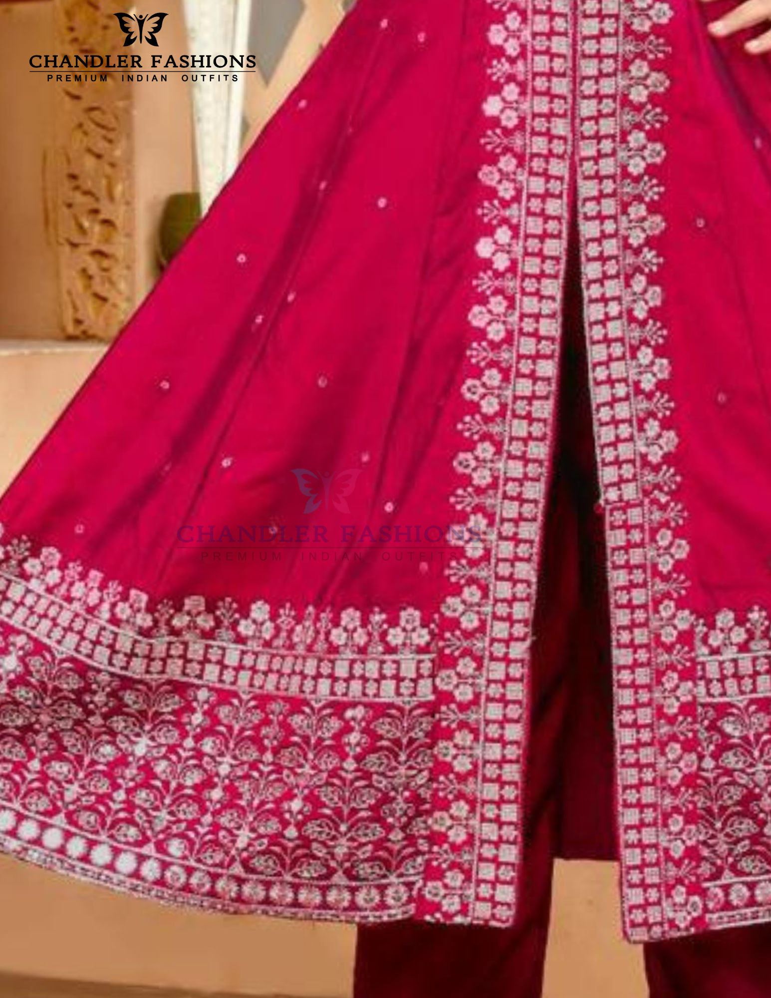 Stunning Red Colored Embroidery Work Kurti Suit In USA