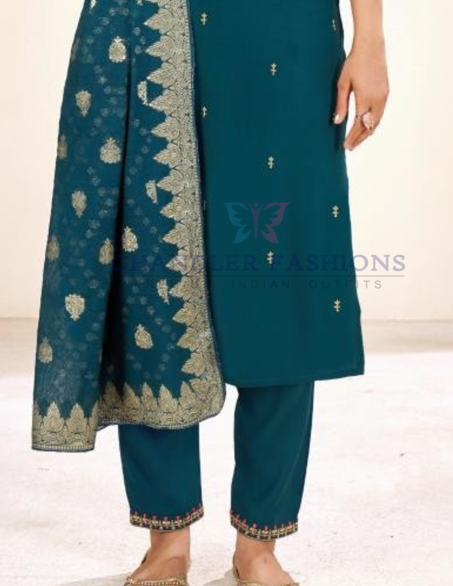 Fabulous Teal Blue Color Rayon With Thread Work Salwar Suits For Women