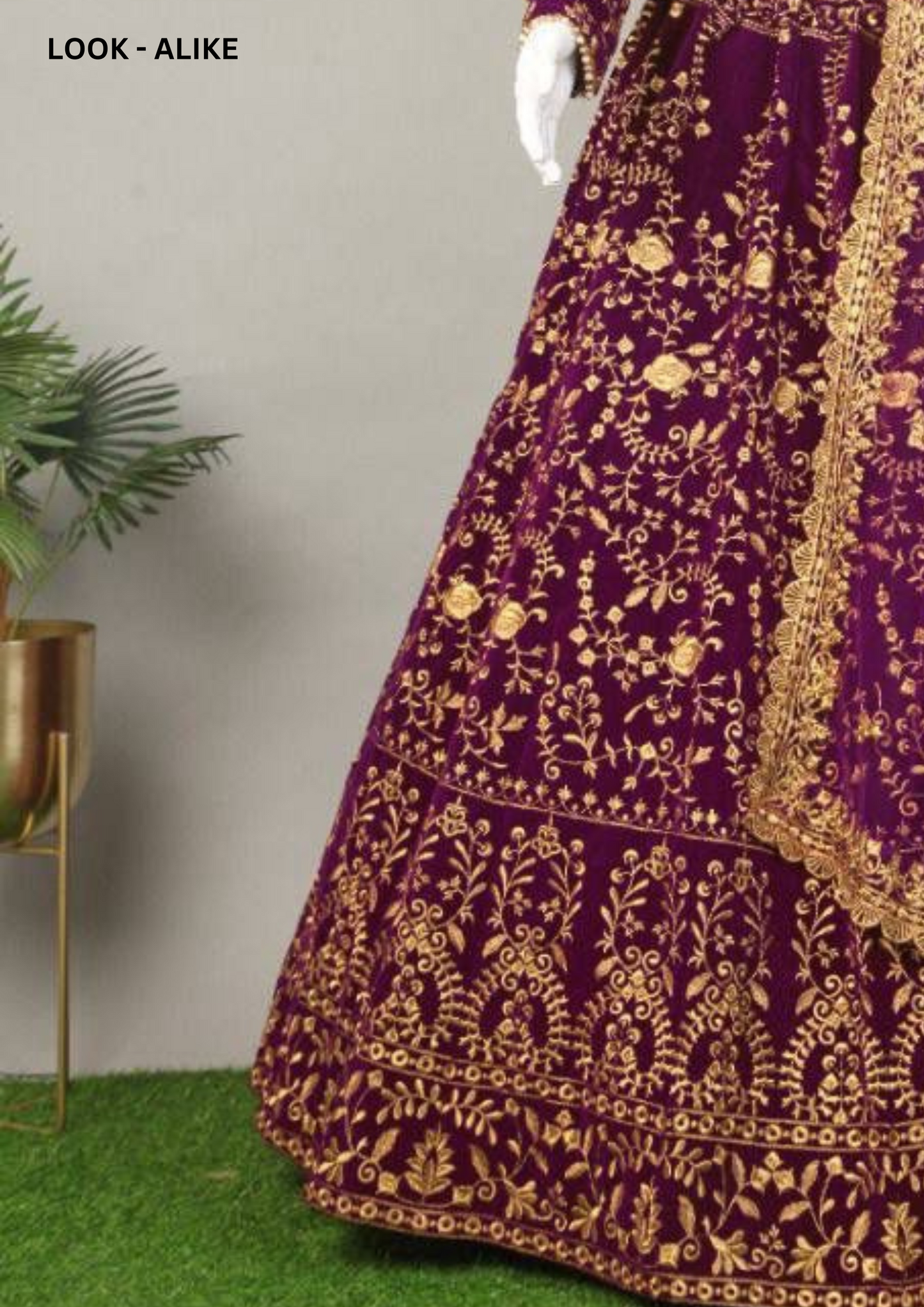 Dazzling Purple Color Designer Embroidery Work Velvet Lehenga Choli For Women In Mesa