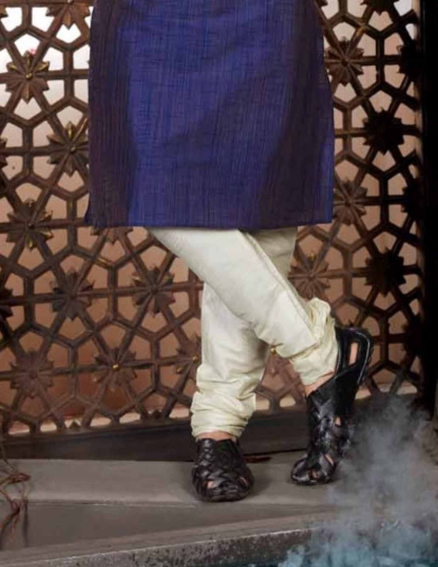 Alluring Blue Color Dupion Silk Lace Work With Pajama In USA