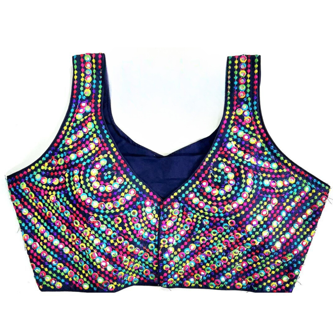 Embroidery And Mirror Work Sleeveless Blouse Near Me