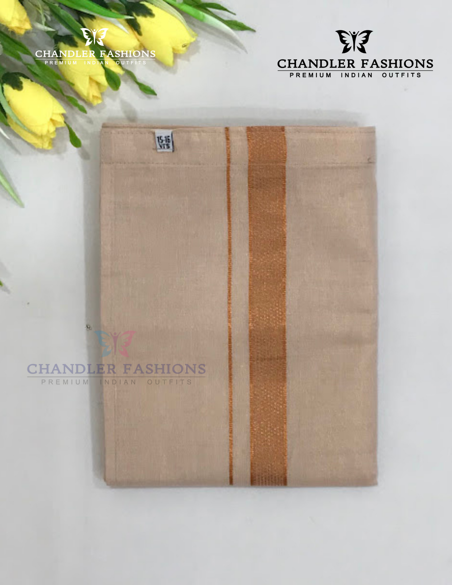Copper Color Cotton Shirt With Tissue Zari Work Dhoti Set In Mesa