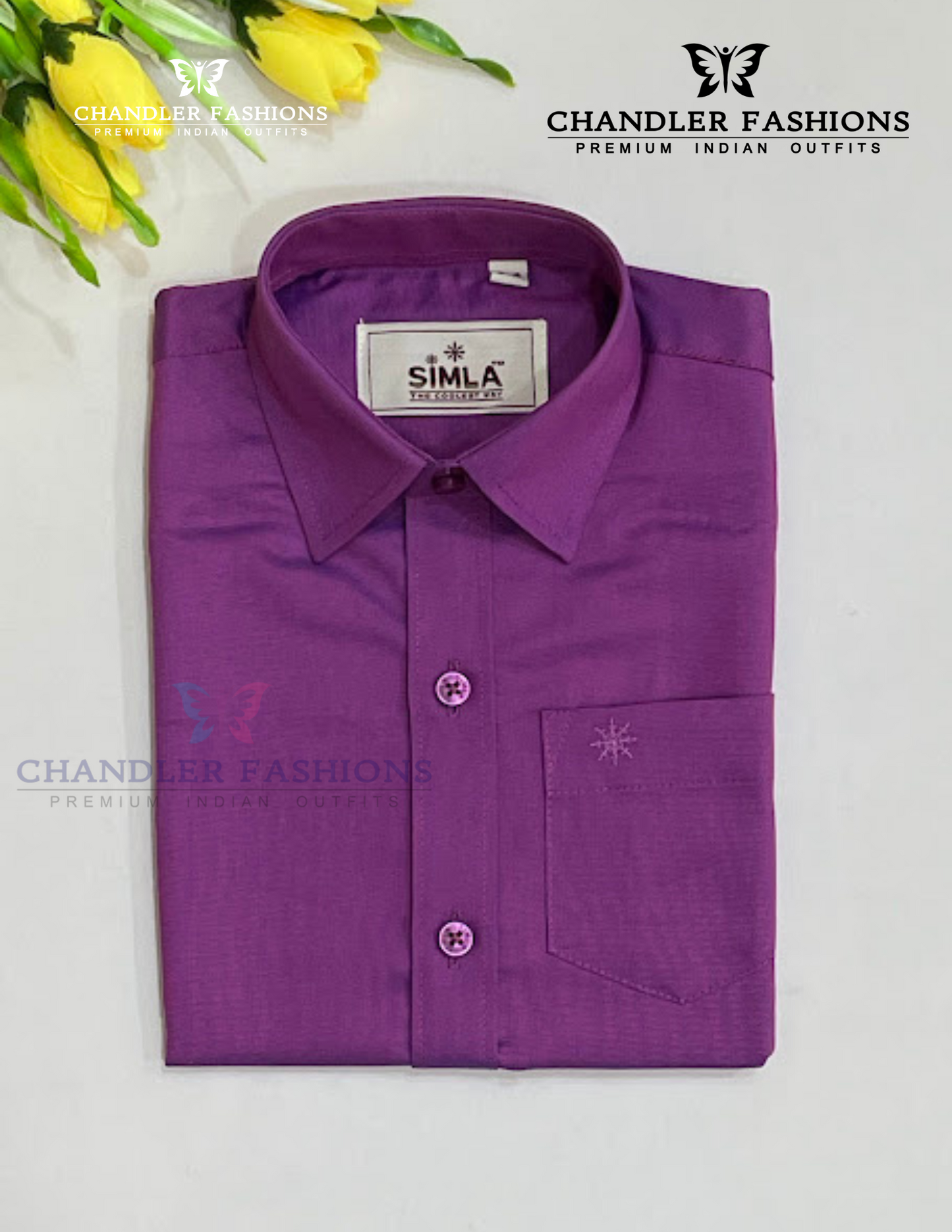 Beautiful Purple Color Cotton Shirt With Tissue Zari Work Dhoti Set In USA
