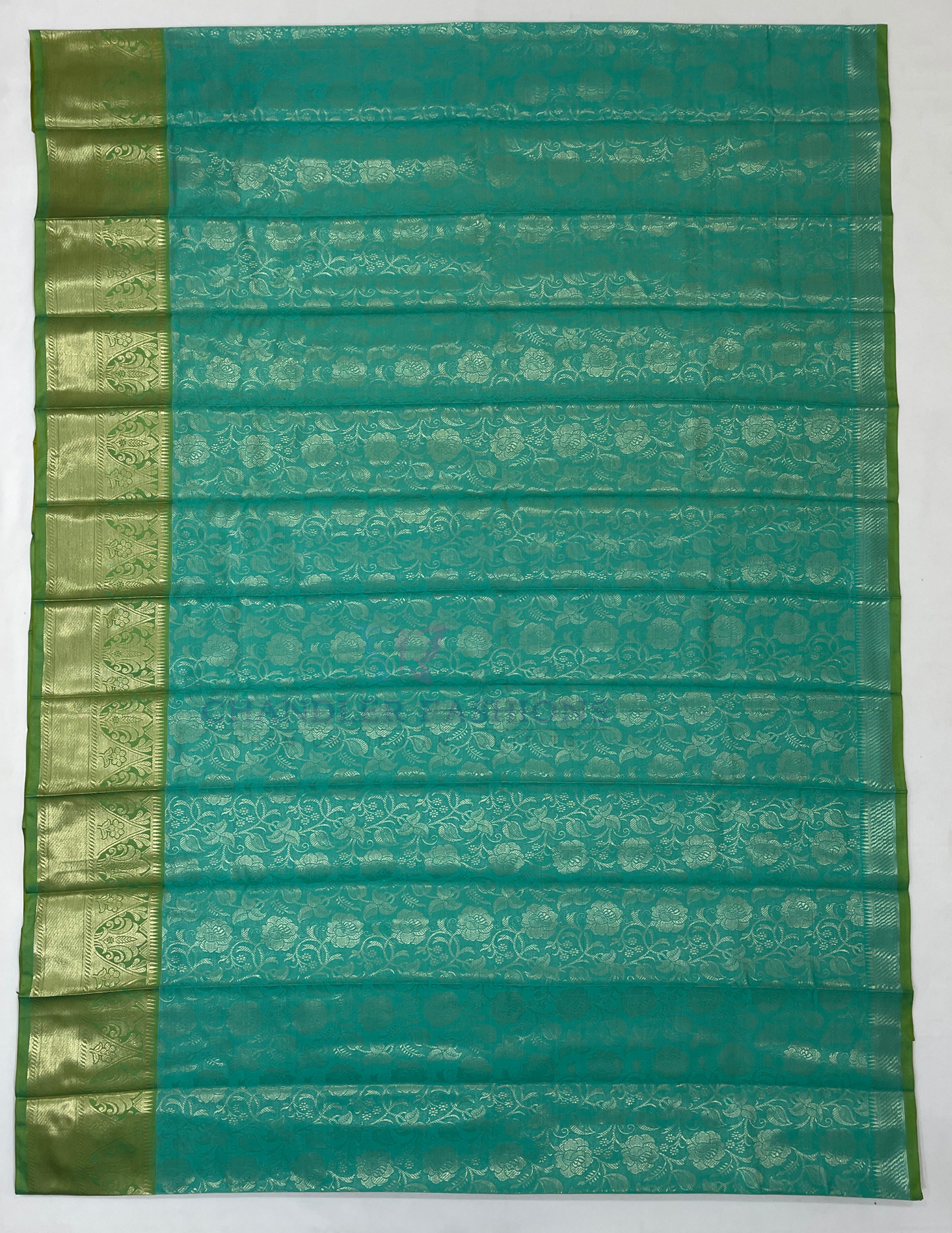 Light Green Color Art Silk Saree With Silver Zari Work In Yuma