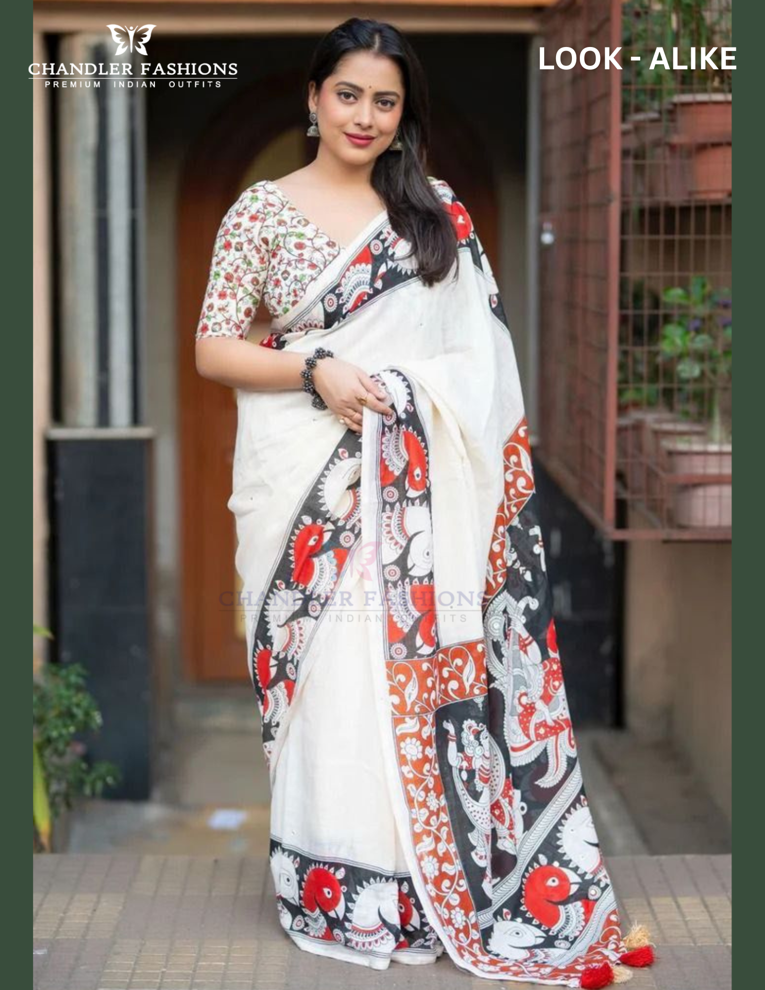 Stunning White Color Cotton With Kalamkari Printed Border And Rich Pallu Saree For Women