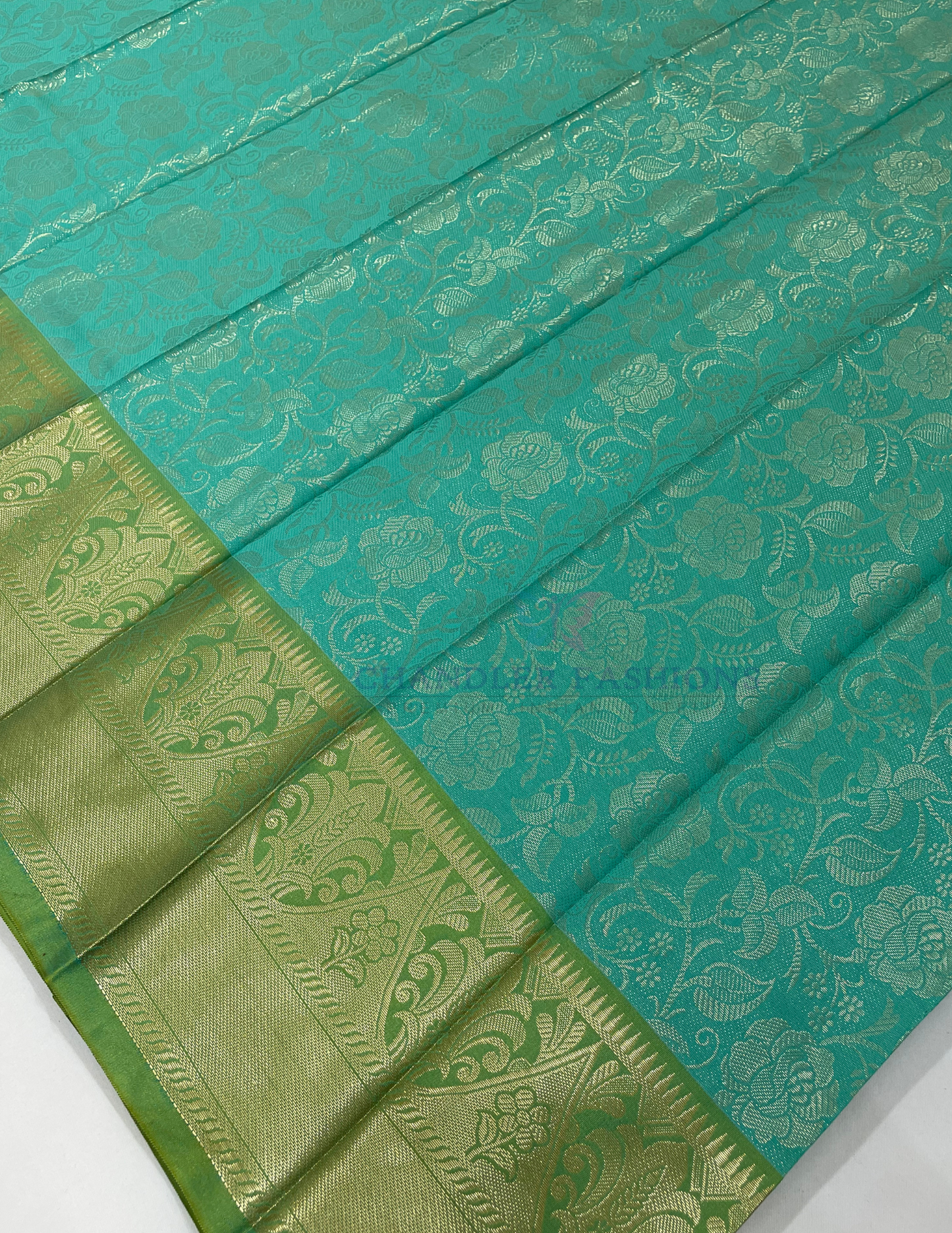 Light Green Color Art Silk Saree With Silver Zari Work In Suncity
