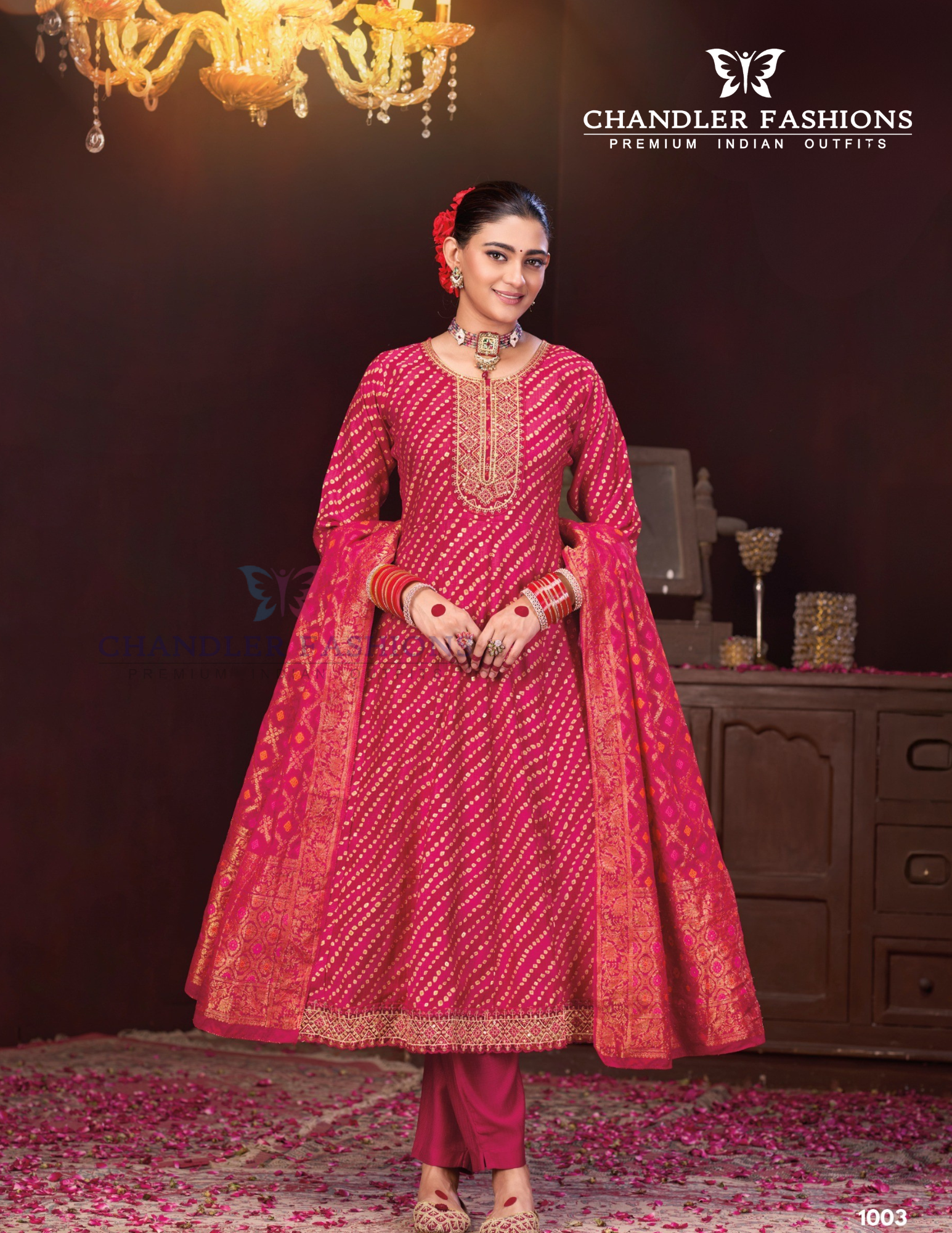 Charming Pink Color Berlin Silk Kurti Suit With Embroidery Work