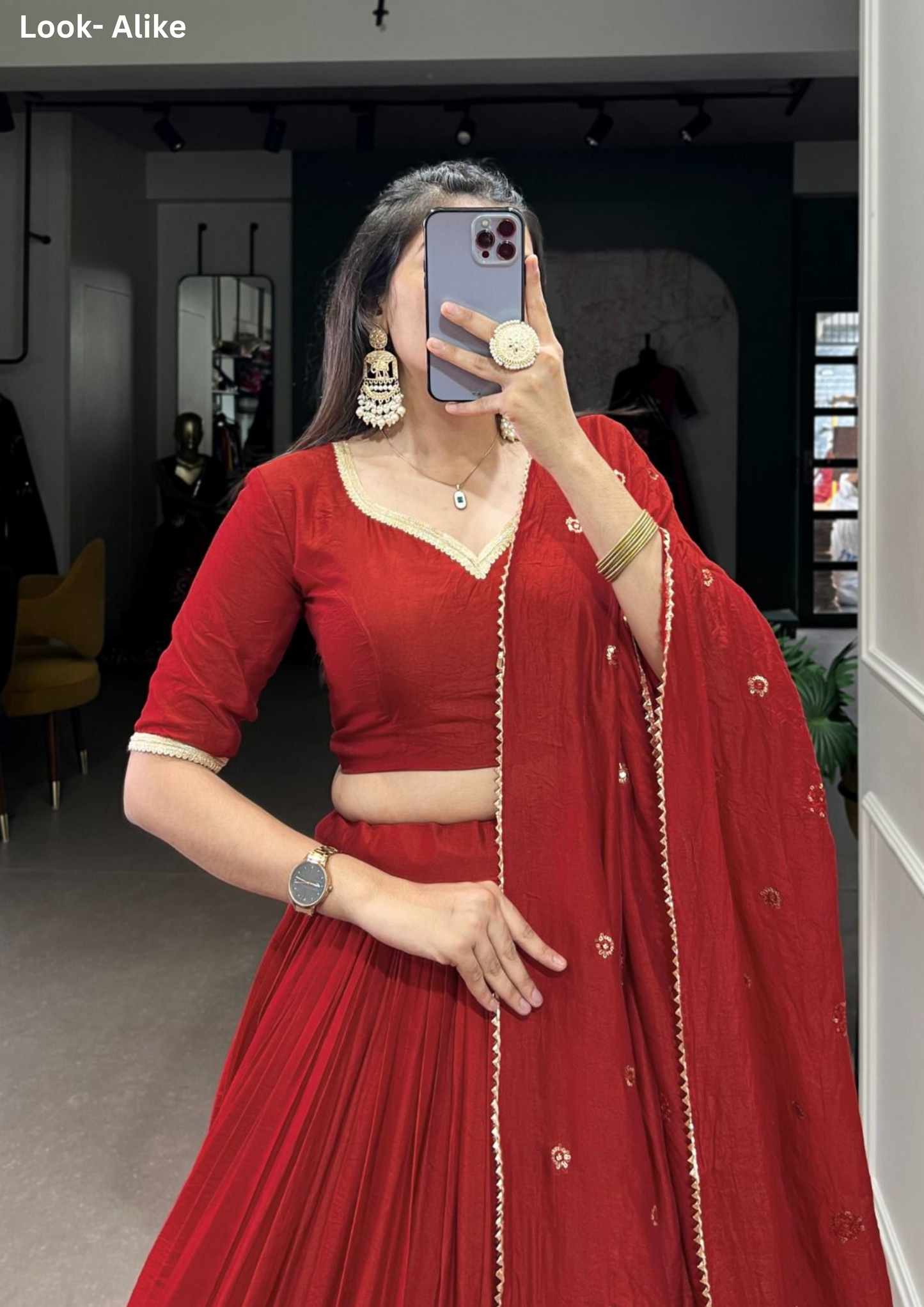 Zari Weaving Work Border Lehenga Choli In USA