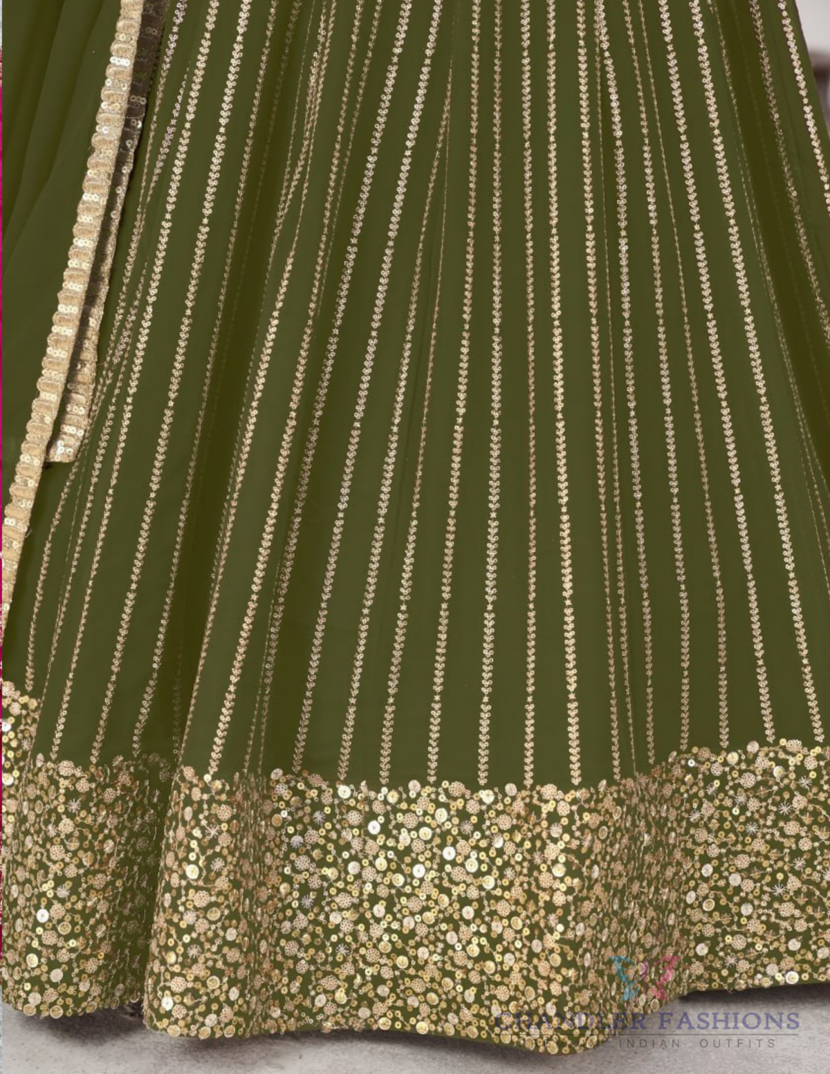Georgette Lehenga Choli With Sequins And Embroidery Work In USA