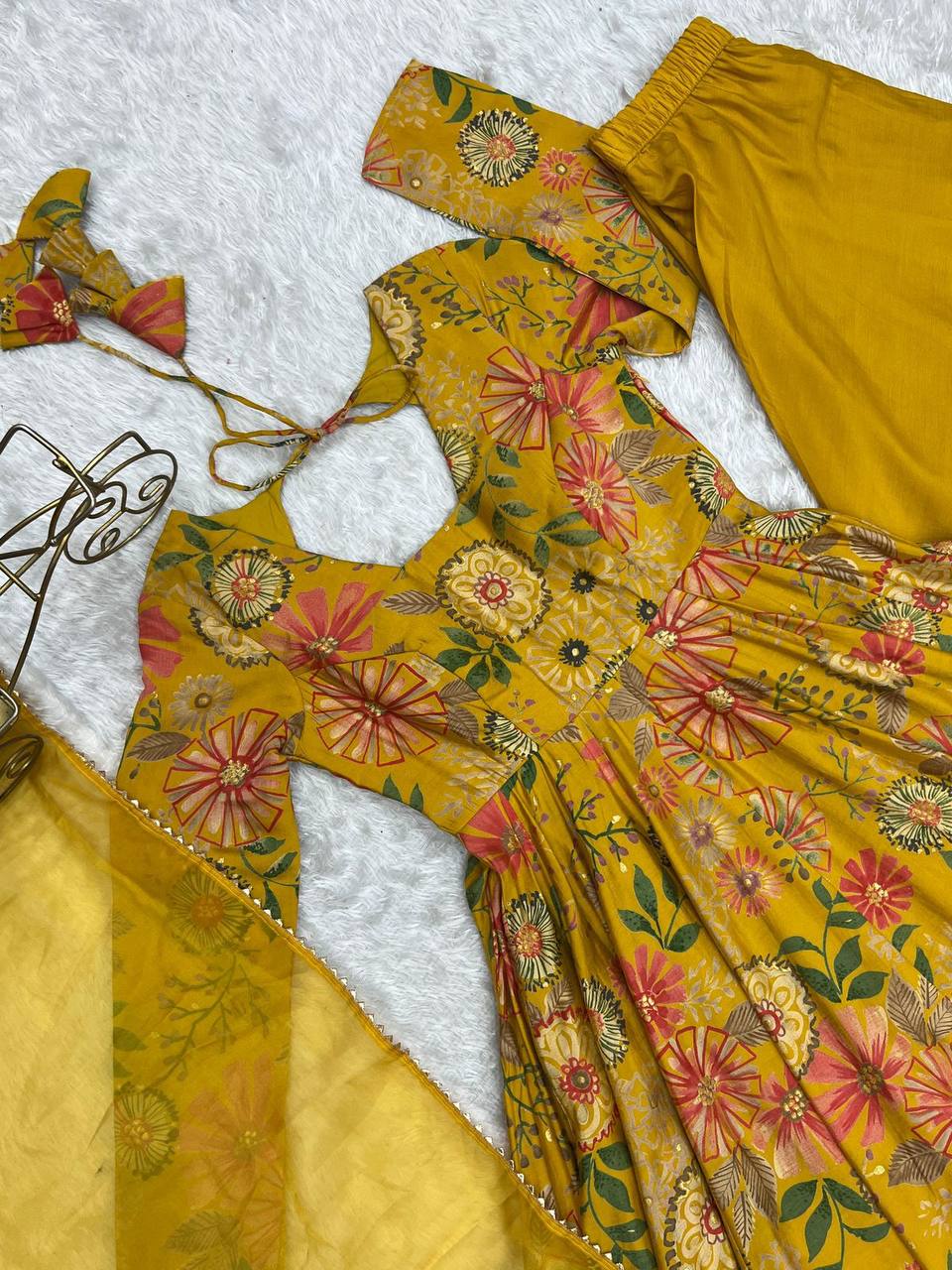 Yellow Color Roman Silk Kurti Suits In Mesa