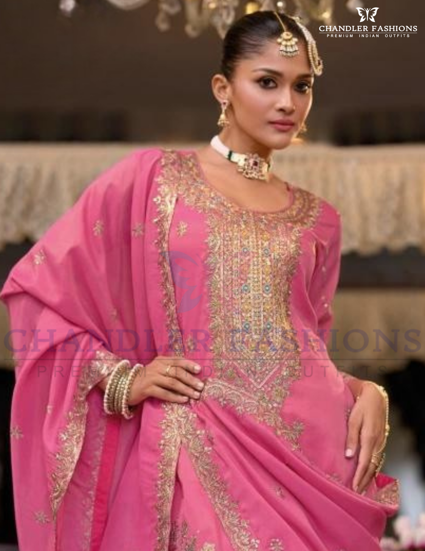 Heavy Embroidery Work Palazzo Suits For Women In USA