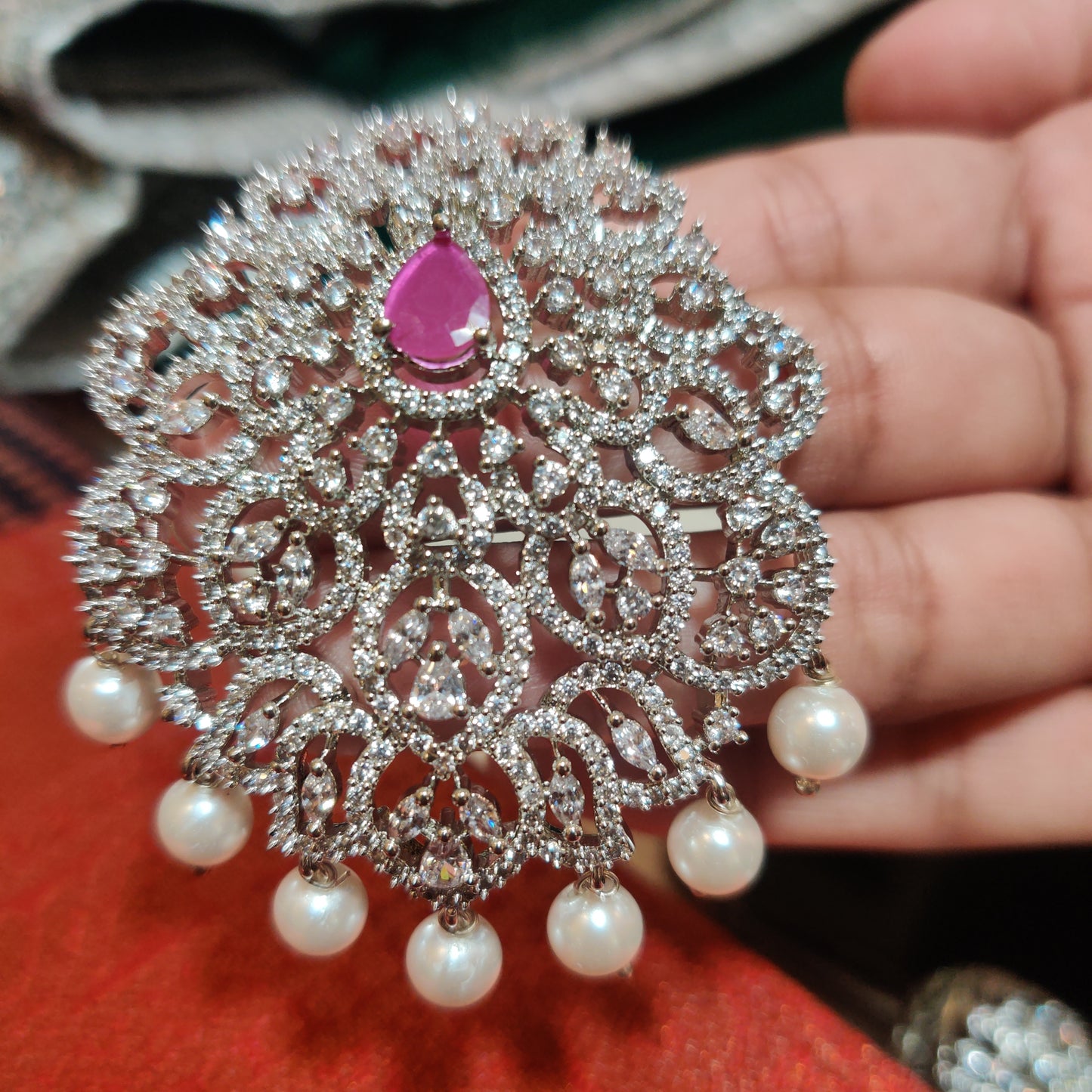 American Diamond  Necklace With Earrings In Tucson