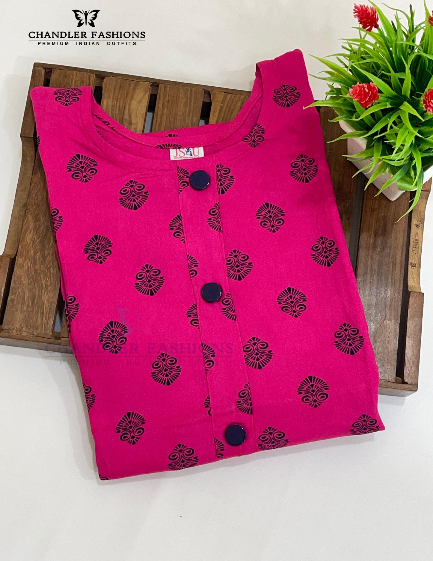 Pink Color Rayon With Printed Work Kurti In USA
