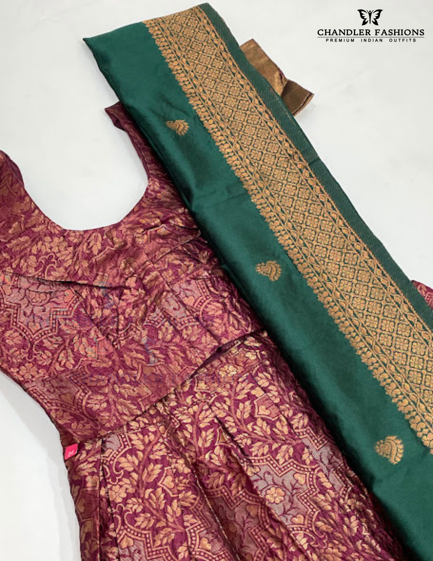 Maroon Colored Art Silk Half Saree Sets In Yuma