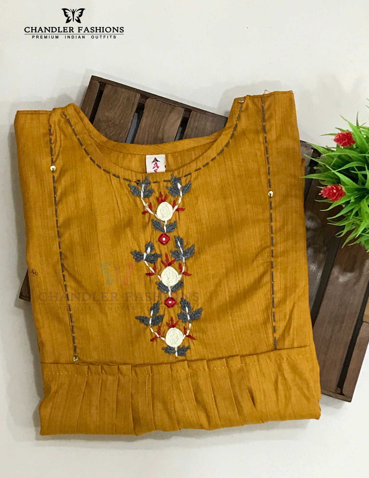Mustard Yellow Color Rayon With Embroidery And Mirror Work Kurti In USA