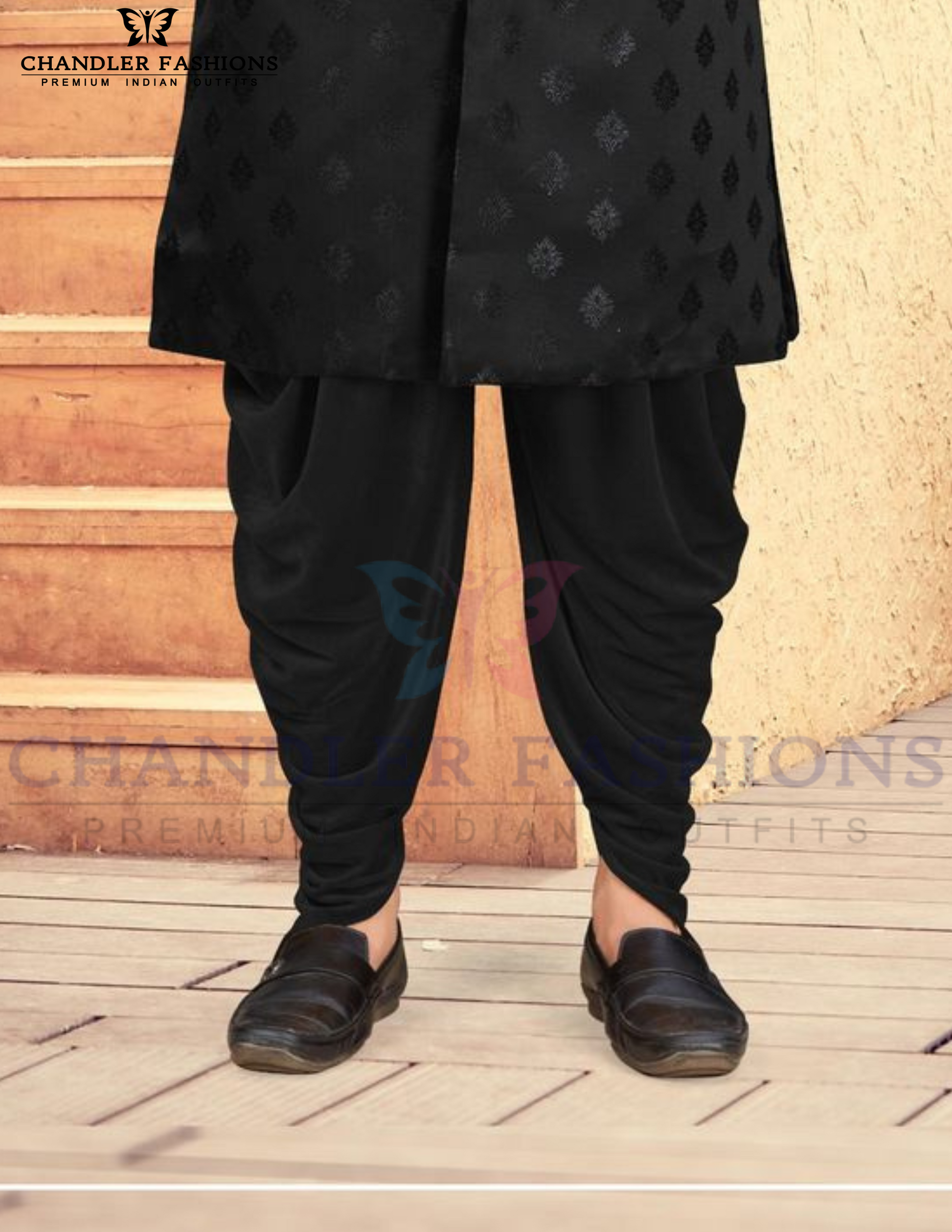 Stunning Black Color Silk Kurta In USA