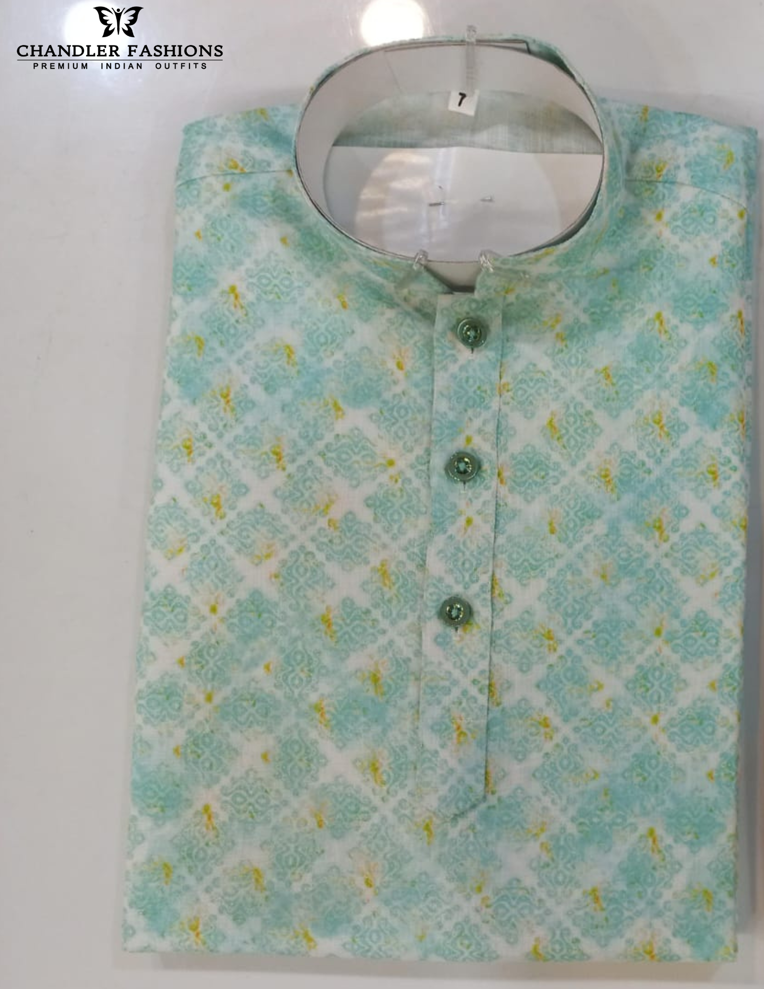 Charming Pista Green Color Cotton With  Printed Work Kurta Suits For Boys