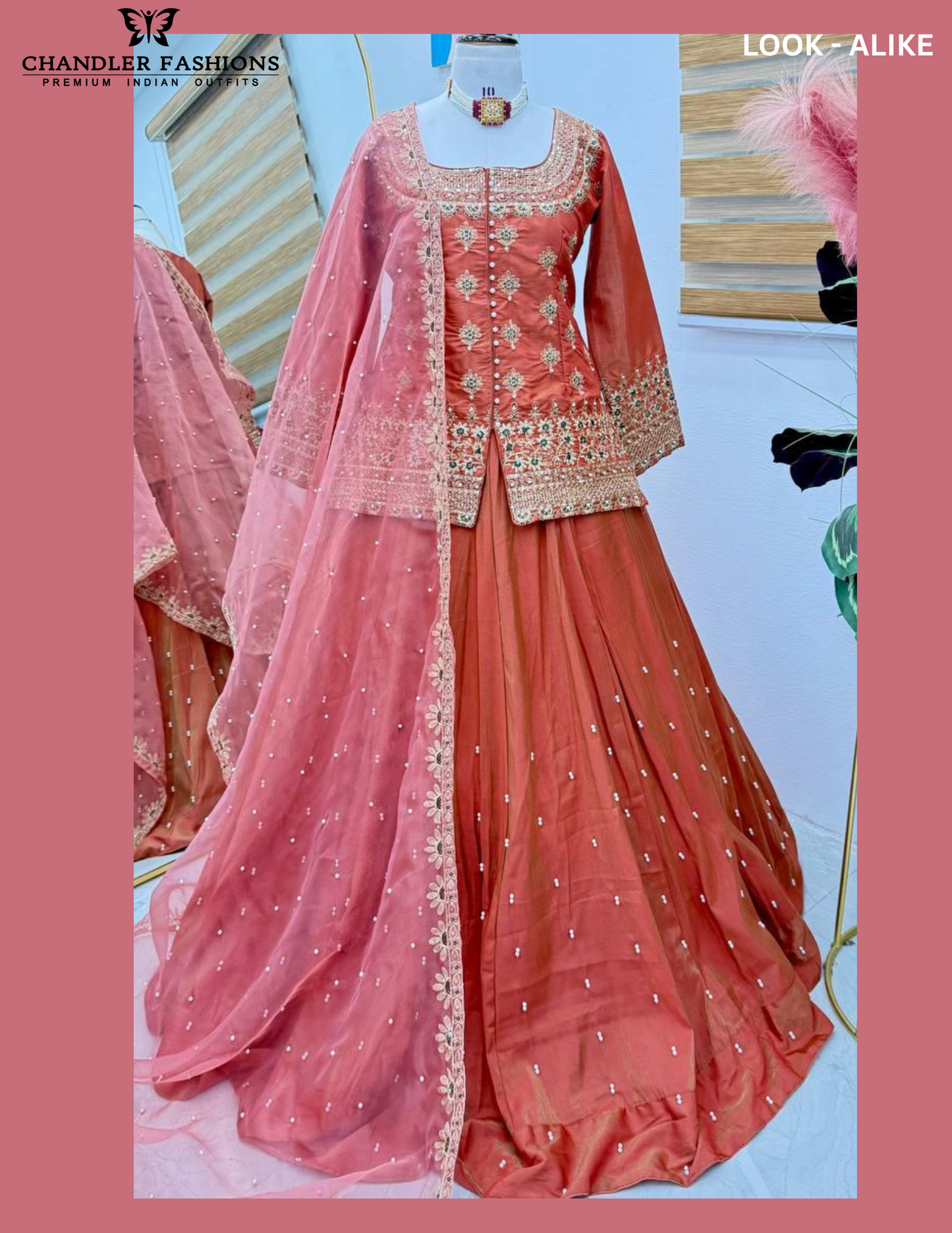 Peach Color Shimmer Silk With Embroidery And Sequins Work Lehenga In Surprise