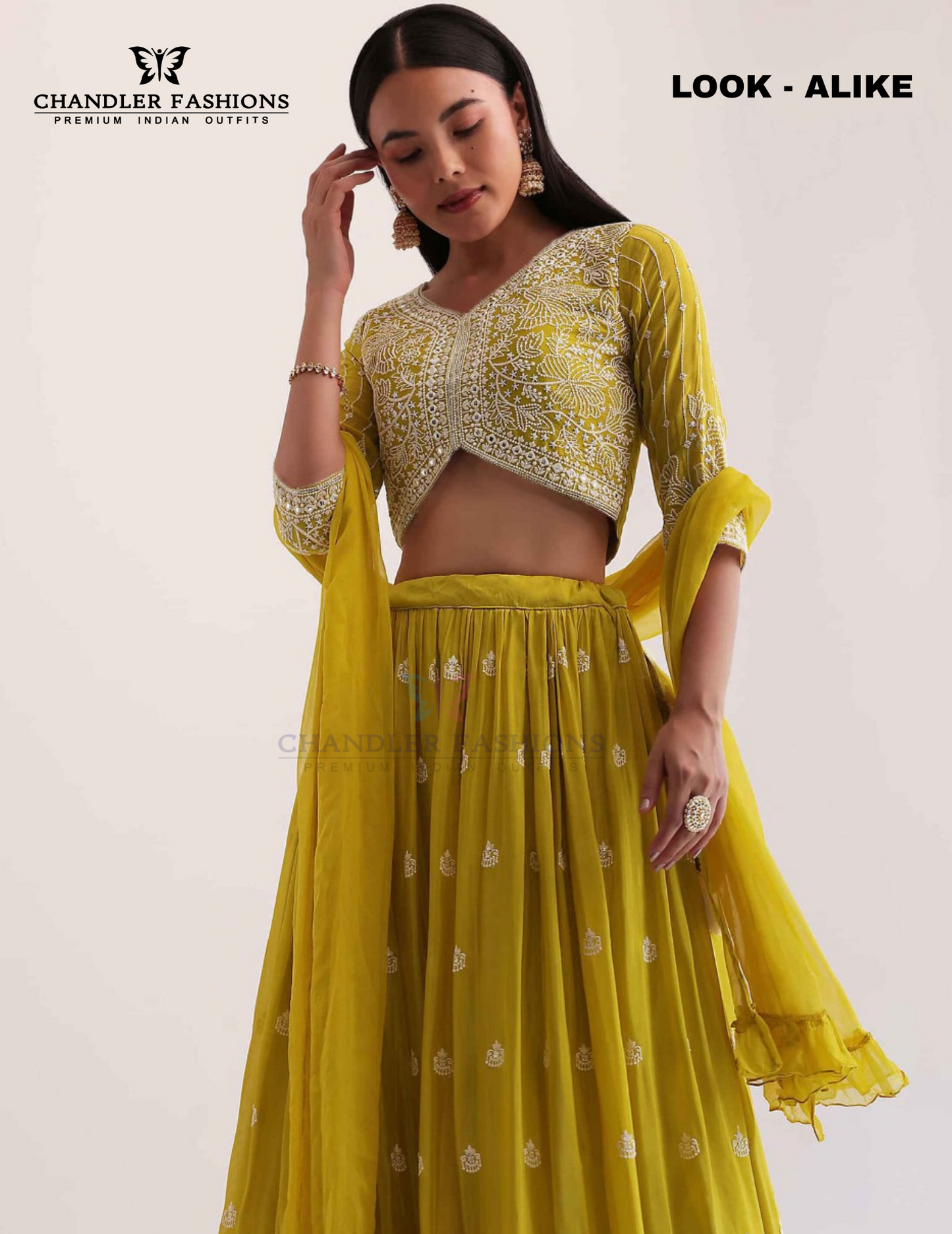 Mustard Yellow Color Georgette Lehenga Choli With Embroidery Work In Yuma