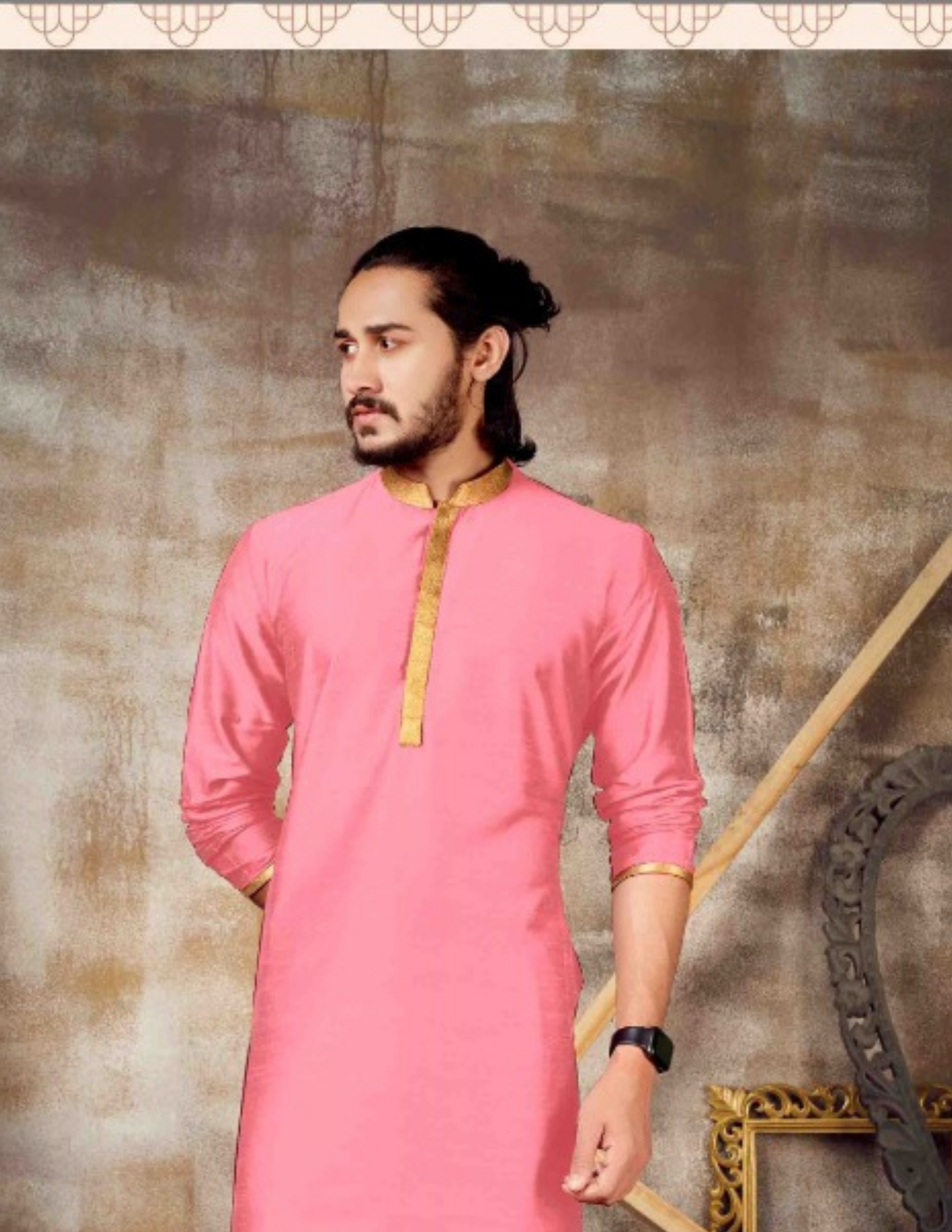 Stunning Pink Color Fancy Slub Silk Kurta With Pajama Set Near Me